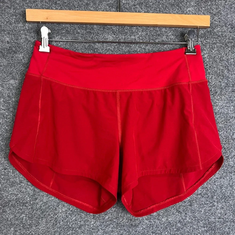 Lululemon Speed Up Shorts Womens 6 Red Excellent Running Athletic